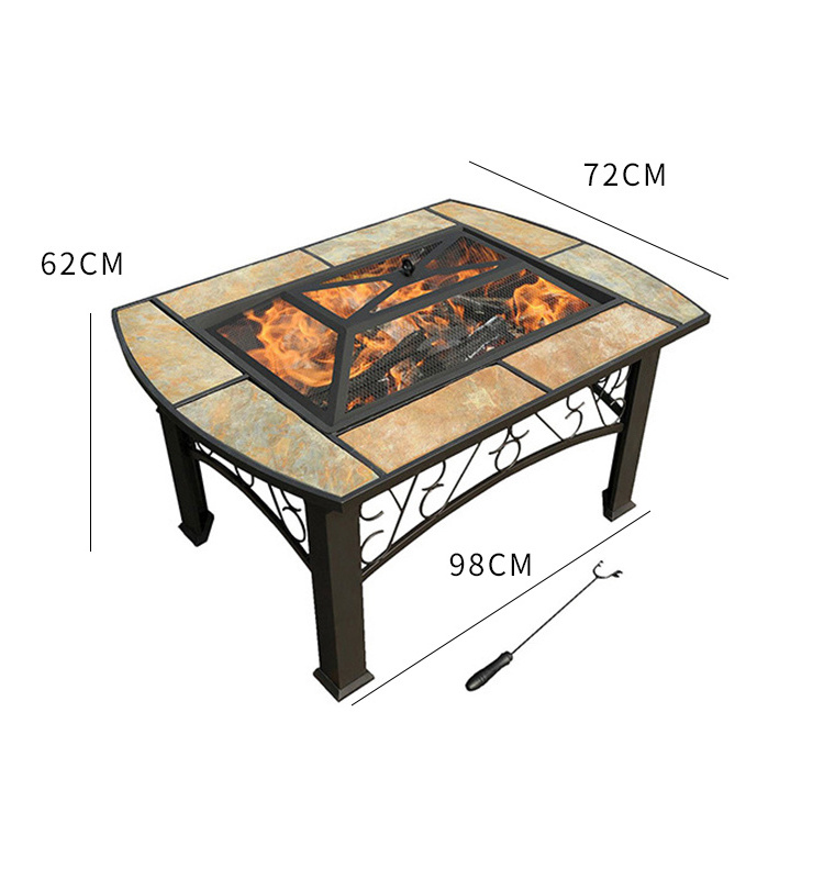 Sejr 36 Inch Round Big Orange Wood Burning Fire Pit Outdoor Patio Backyard Deep Bowl Outside Garden