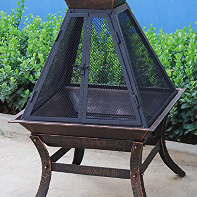 CR Sejr Black Steel Portable Wood Burning Fire Pit Chiminea Fireplace Outdoor Patio Backyard