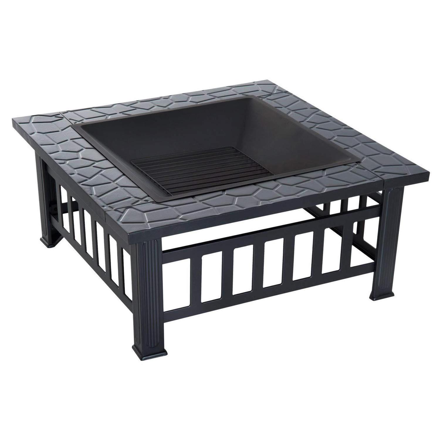 Outdoor Heating Multifunctional Fire Pit BBQ Table Metal Firepit Stove Patio Garden Fireplace For Camping