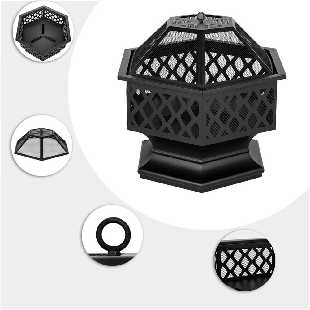 European Outdoor Winter Heating Furniture Back Yard Deck Stove Fire Table Pits With BBQ Grill grate Fire Pit