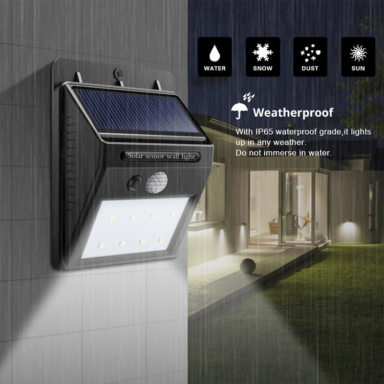 IP65 Waterproof PIR Solar Power Wall Lamp LED Garden Lights Solar Motion Sensor Light Outdoor For Garden Fence Patio Garage