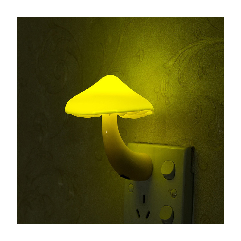 Cheap Light Control 7 Colors LED Night Light Plug in Lamp Sensor Mushroom Night Light for Bedroom Kids Bathroom