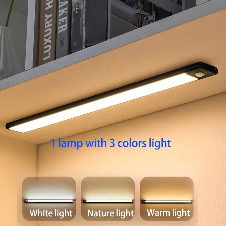 Upgrade Magnetic Lamp 3 colors Motion Sensor Under Counter Wireless Lighting Rechargeable LED Closet Light Under Cabinet Light