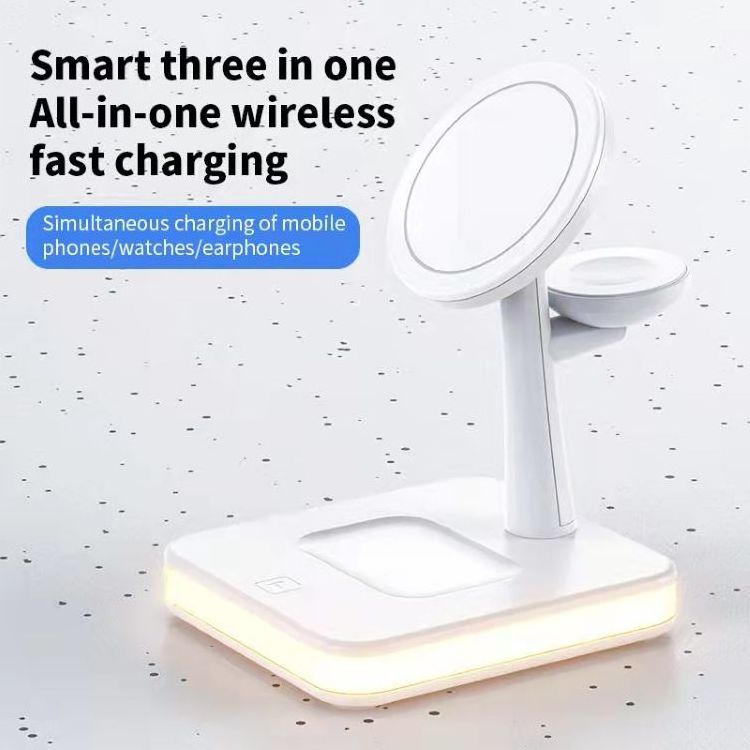 Hot Sale 4 In 1Wireless Charger Station Magnetic Charging Dock Led Night Light 15W Fast Phone Charge Watch Wireless Charger