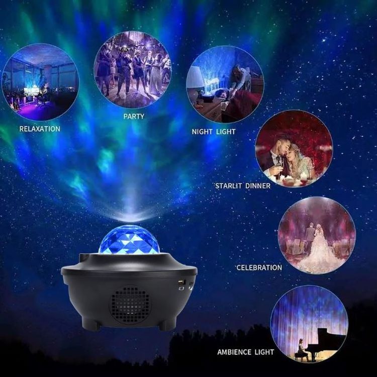 Hot Sale Remote Control  Music Wireless Speaker Star Lights Decorative Light Galaxy Projector Lamp Star Projector