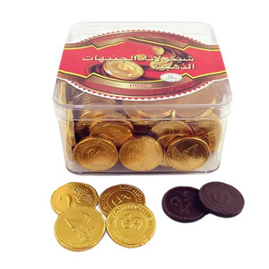 Factory wholesale good quality in square box oem private label holiday Mini Coins milky chocolate sweets candy for children