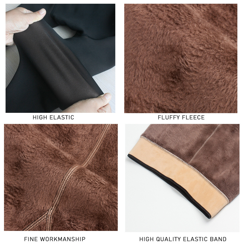 Four colors S/M/L 40-110kg thick fleece leggings winter transparent pantyhose fake skin tights