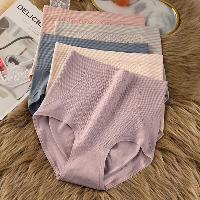 High Waist Underwear Women's Hip Cotton Crotch Abdominal Pants Traceless Women'butt lift panties