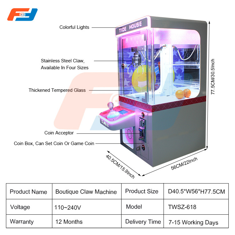 Coin-Operated Arcade Claw Machine Tabletop Arcade Game Machine for Entertainment