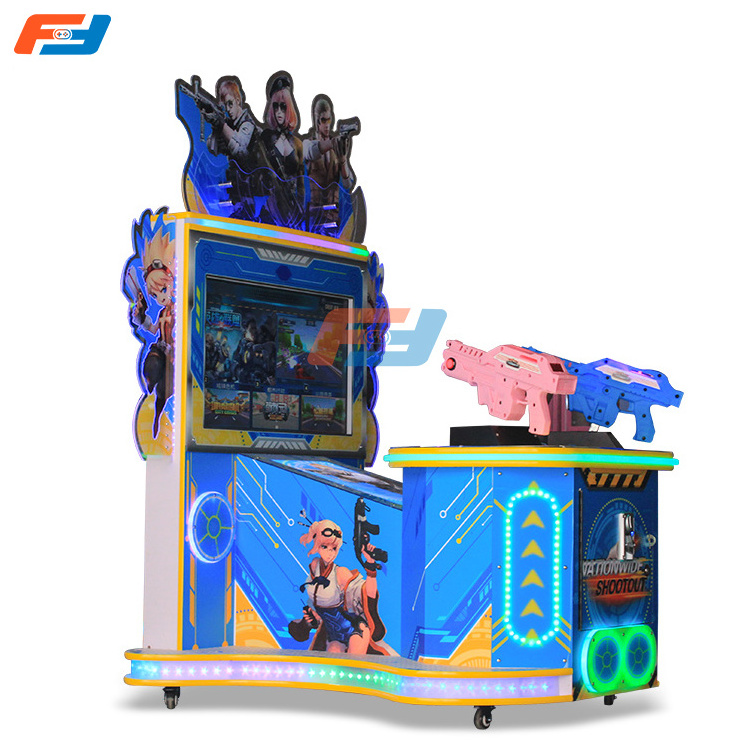 32 Inch Kids Alien Gun Shooting Video Arcade Simulator Coin Operated Game Machine For Amusement Park