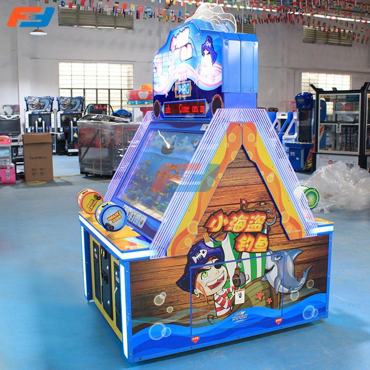 Coin Operated Arcade Indoor Sport Amusement 2 Players Pirate's hook With Chair Fishing Kids Game Machines For Sale