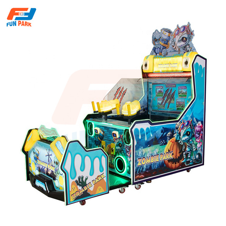 Coin Operated Happy Kids Water Shooting Gun Arcade Game Machine Zombie With Double Gun For Shopping Mall