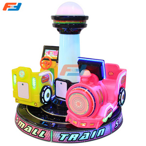 Hot Sale Coin Operated Kiddie Ride Track Train With Double Seats With MP5 Screen