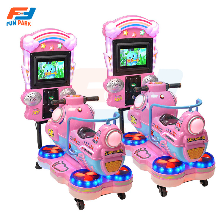 Amusement Park Coin Operated Kiddie Rides Ridding Car Swing Moto Video Games Machine For Shopping Mall