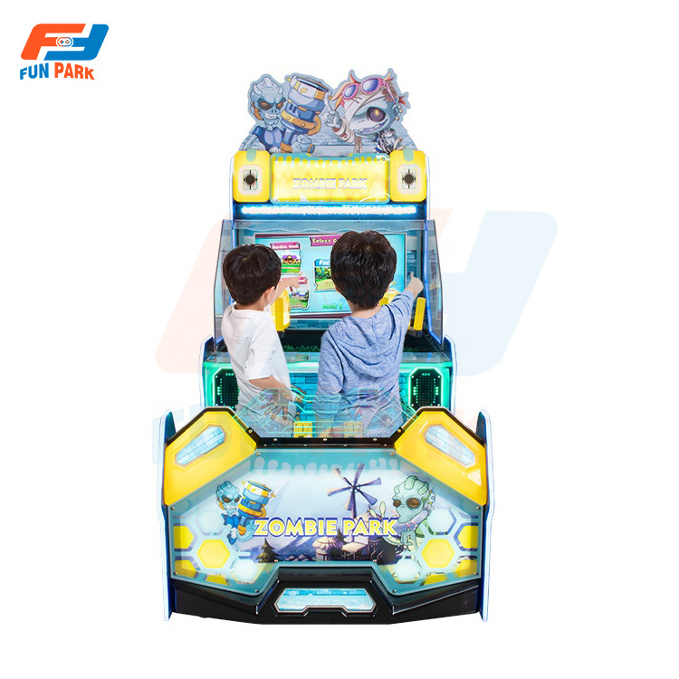 Coin Operated Happy Kids Water Shooting Gun Arcade Game Machine Zombie With Double Gun For Shopping Mall