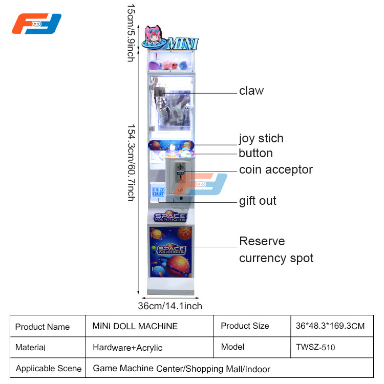 Japanese Mega Mini Claw Crane Machine Arcade Game Cheap Big Toy Claw Crane Machine With Bill Acceptor For Sale