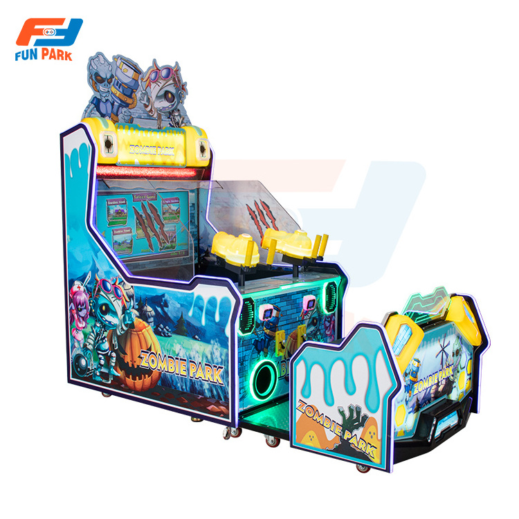 Coin Operated Happy Kids Water Shooting Gun Arcade Game Machine Zombie With Double Gun For Shopping Mall