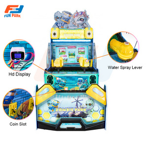 Coin Operated Happy Kids Water Shooting Gun Arcade Game Machine Zombie With Double Gun For Shopping Mall