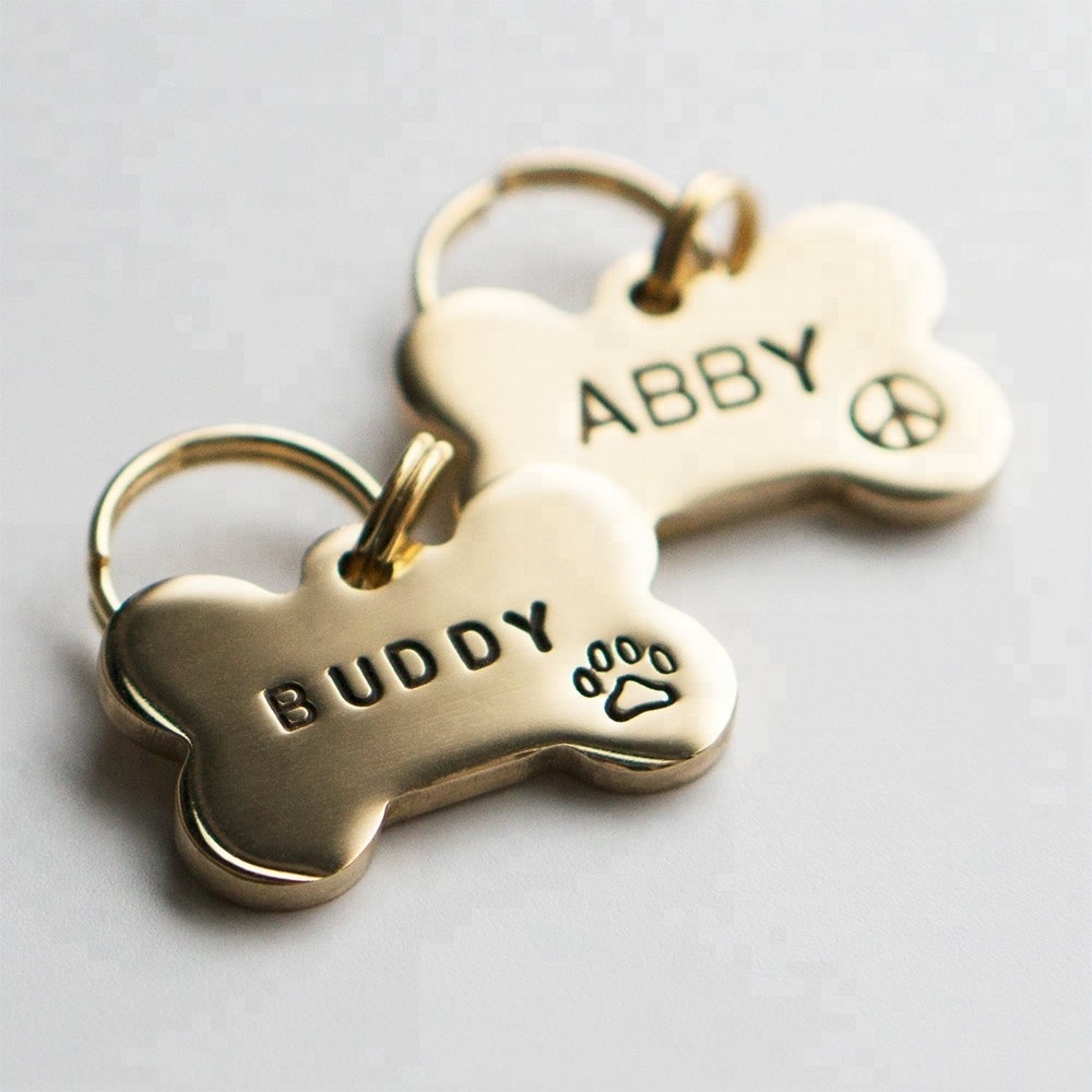 Custom engrave stainless steel dog tag bone shape pet id tag stainless steel dog tag