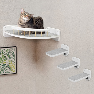 Cat Hammock Cat Wall Shelves and Perches Furniture Cat Climbing Shelf Scratching Post for Indoor With Plush