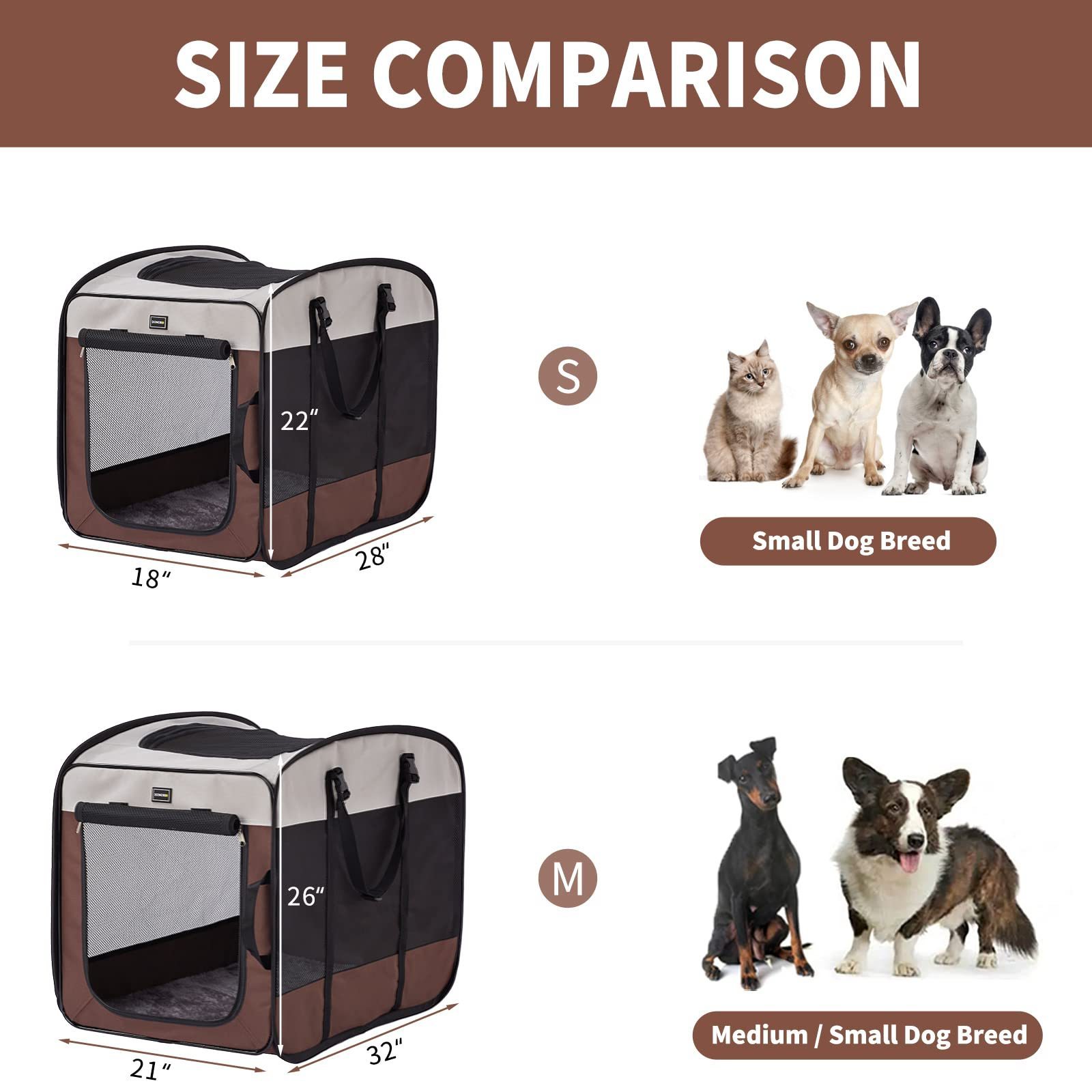 Portable Pop Up Indoor Collapsible Travel Crate Soft Sided Cat Bag Escape Pet Cage Dog Kennels and Crate For Dogs Cats