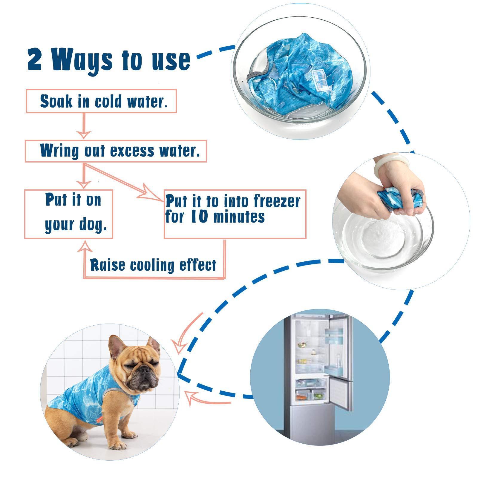 Summer Breathable Instant Pet Cooling Ice Dog Vest Lightweight Cooling Shirt for Small Dogs