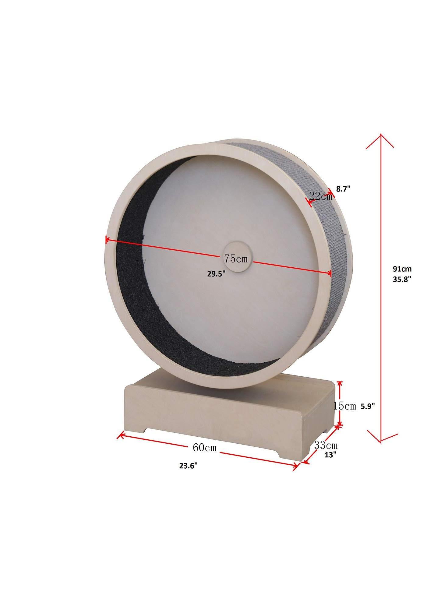 Cat Treadmill Running Wheel Spin Kitty Cat Tree with Built-in Wheel for All Things Running Spinning Scratching