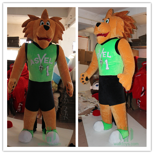 Hi Happy Island plush customized sport lion mascot costume funny walking costumes for sale