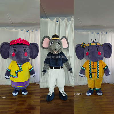 OEM Factory 3D Design High Quality Custom Realistic Elephant Character EVA Plush Animal Mascot Costumes