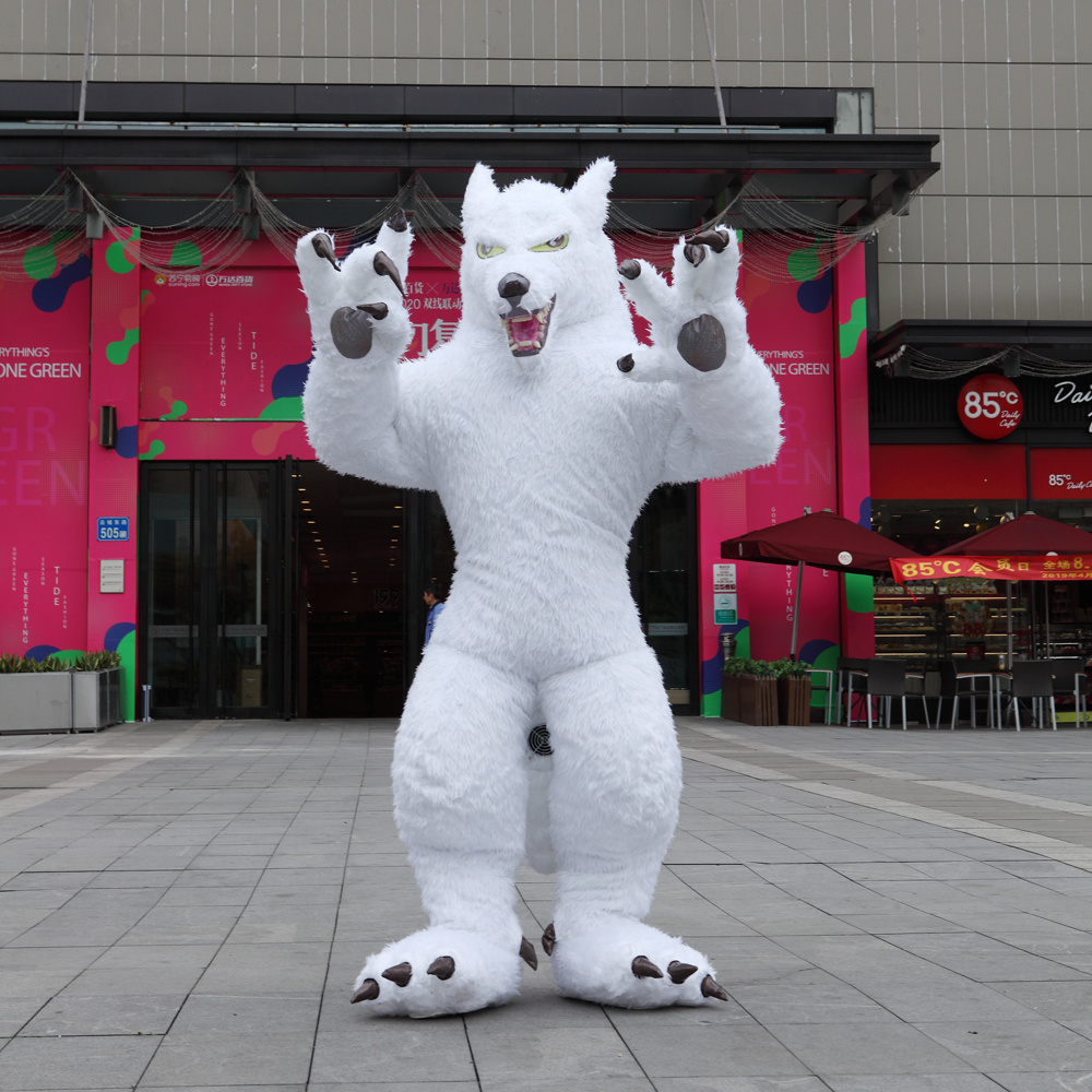 cool inflatable halloween costume adult animal  white wolf costume