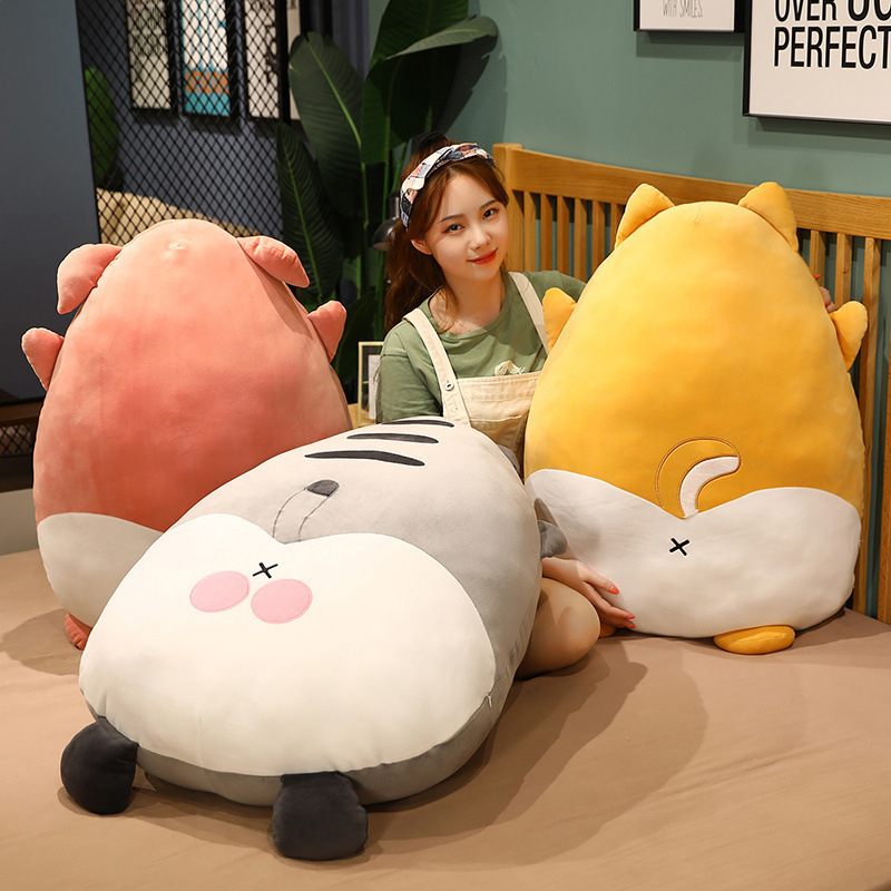 2022 Custom Soft Corgi Ass Plush Toys Cute Fat Peach Ass Pillow Stuffed Animal Toy Sleeping Cushion Pillow Wholesale