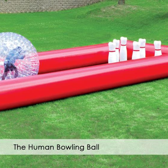 Outdoor funny games Jumbo inflatable bowling set/inflatable human zorb bowling pins exciting balls