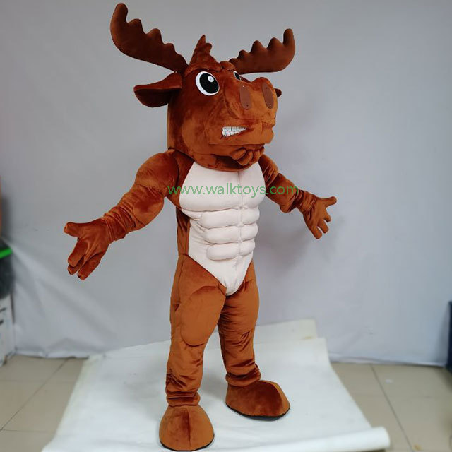 Custom Advertising muscle moose character mascot costume for adult