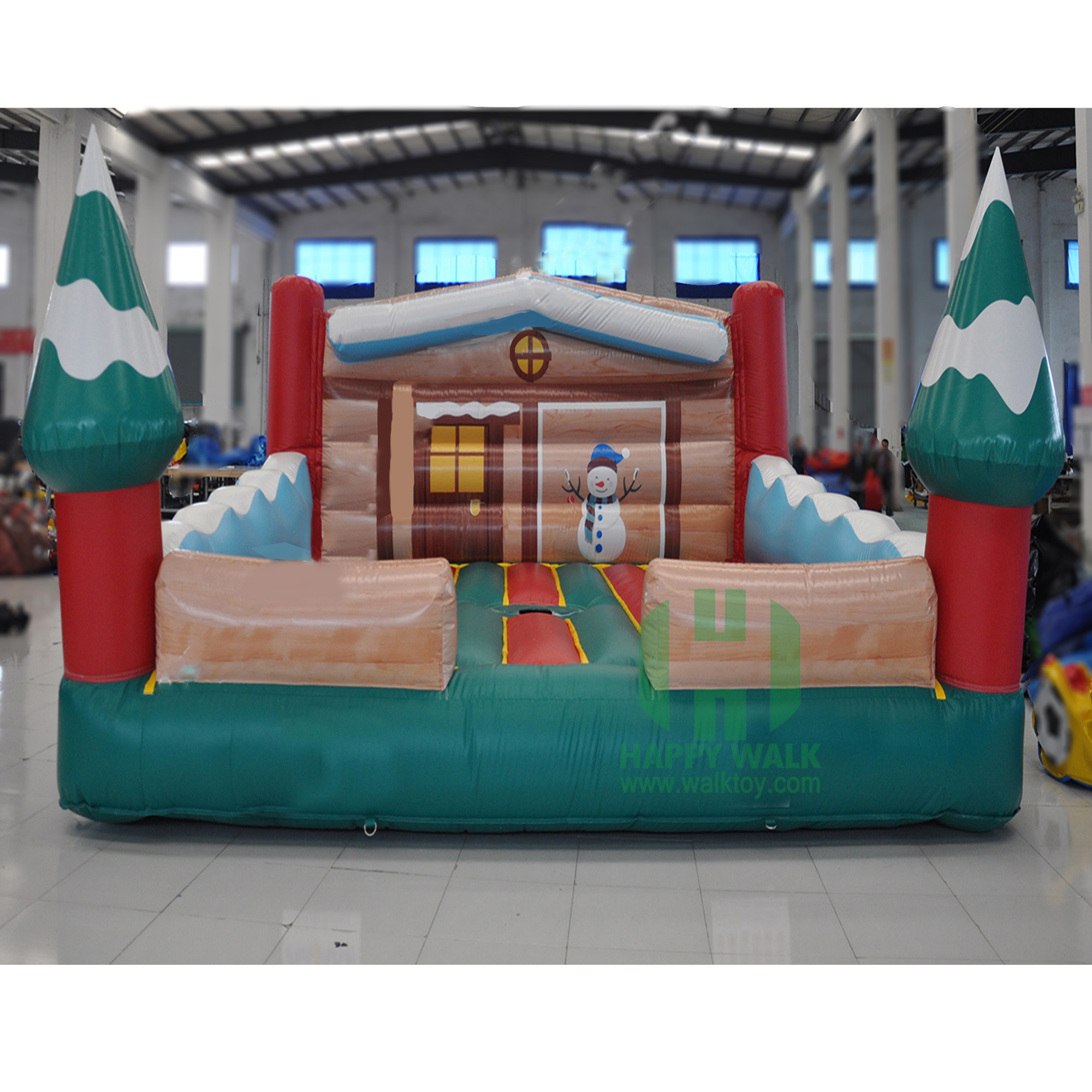 Happy Island Commercial New design Christmas theme cheap inflatable castle durable bouncy castle house for kids for sale