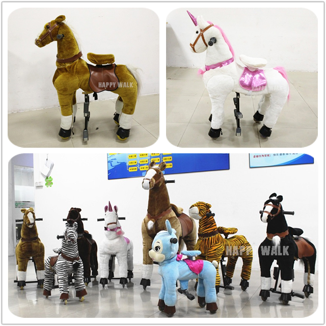 Top quality CE Horse Plush rocking horse toy Walking Animal Mechanical Horse for sale