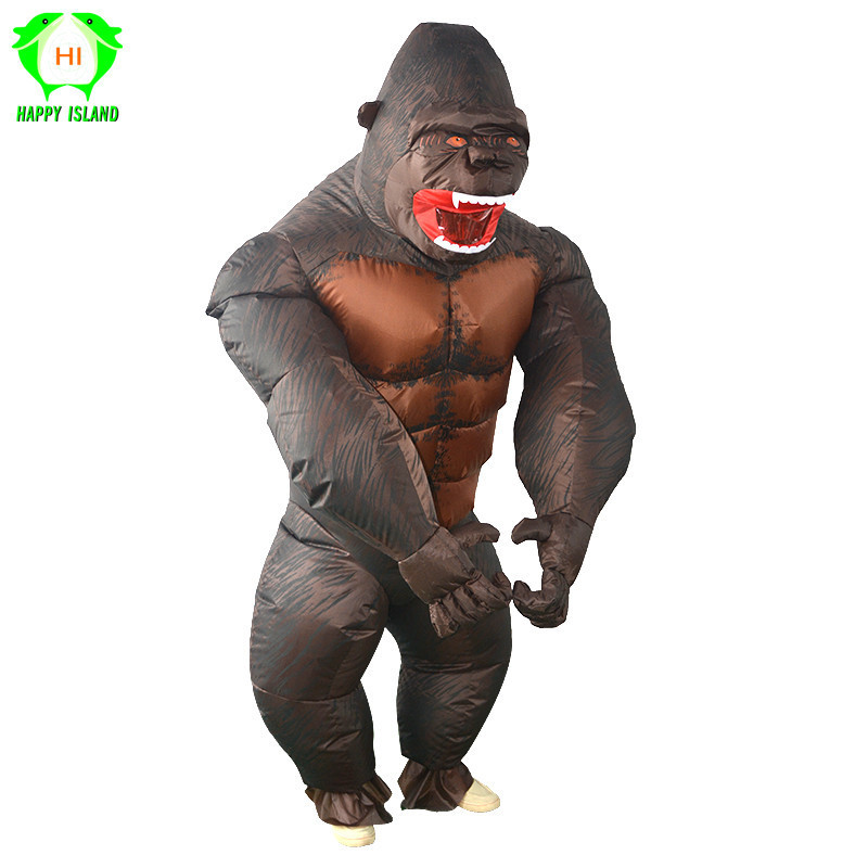 Inflatable Orangutan Costume King Kong Cosplay Mascot Costume Animal Monkey For Halloween Carnival Fancy Dress