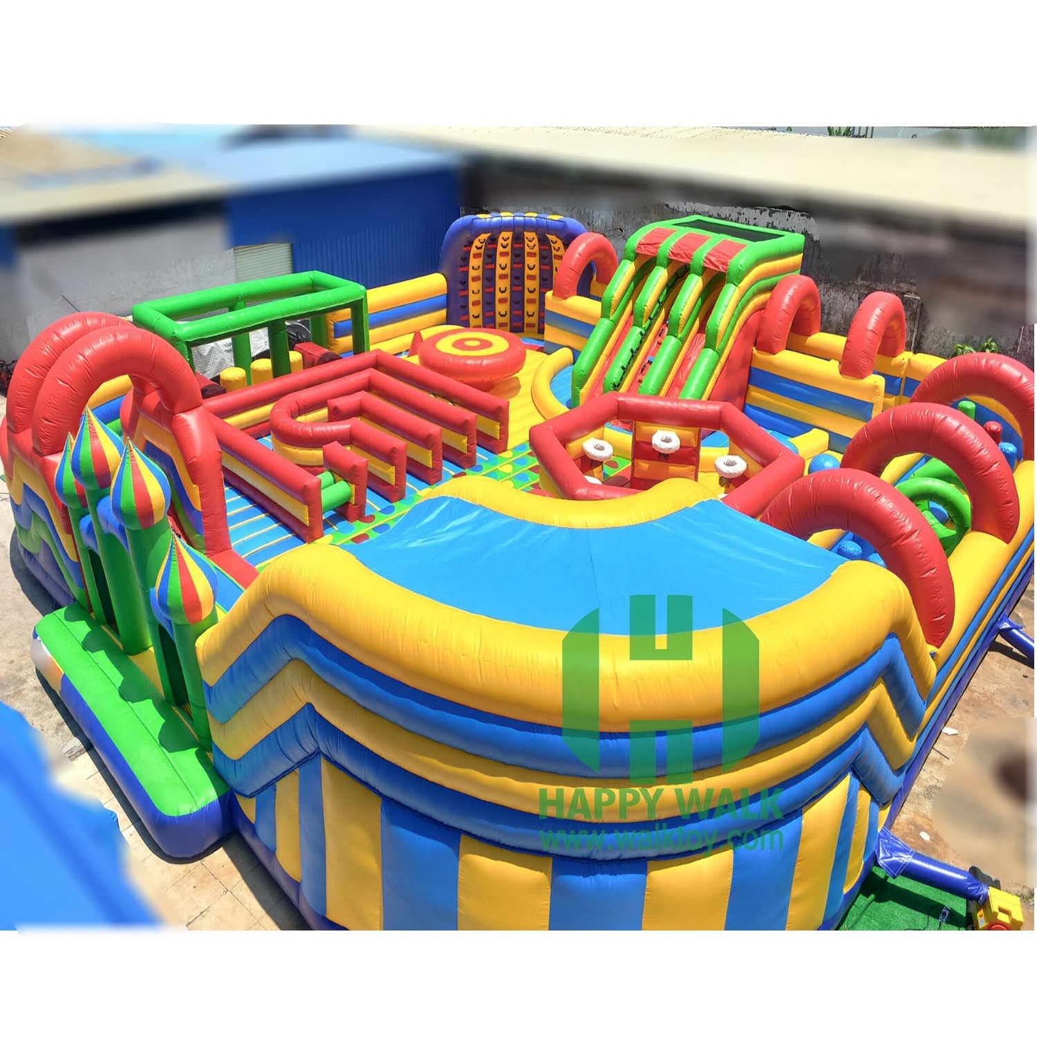 Giant 16*16m inflatable carnival rides children amusement games kids theme park toy equipment toddler playground for children