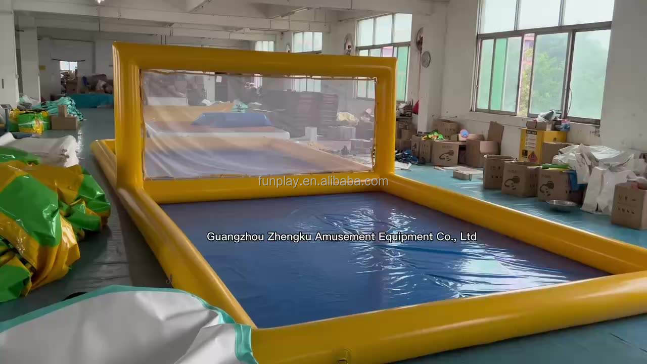 Commercial Customized PVC Giant inflatable water volleyball field portable inflatable tennis court volleyball sports events for