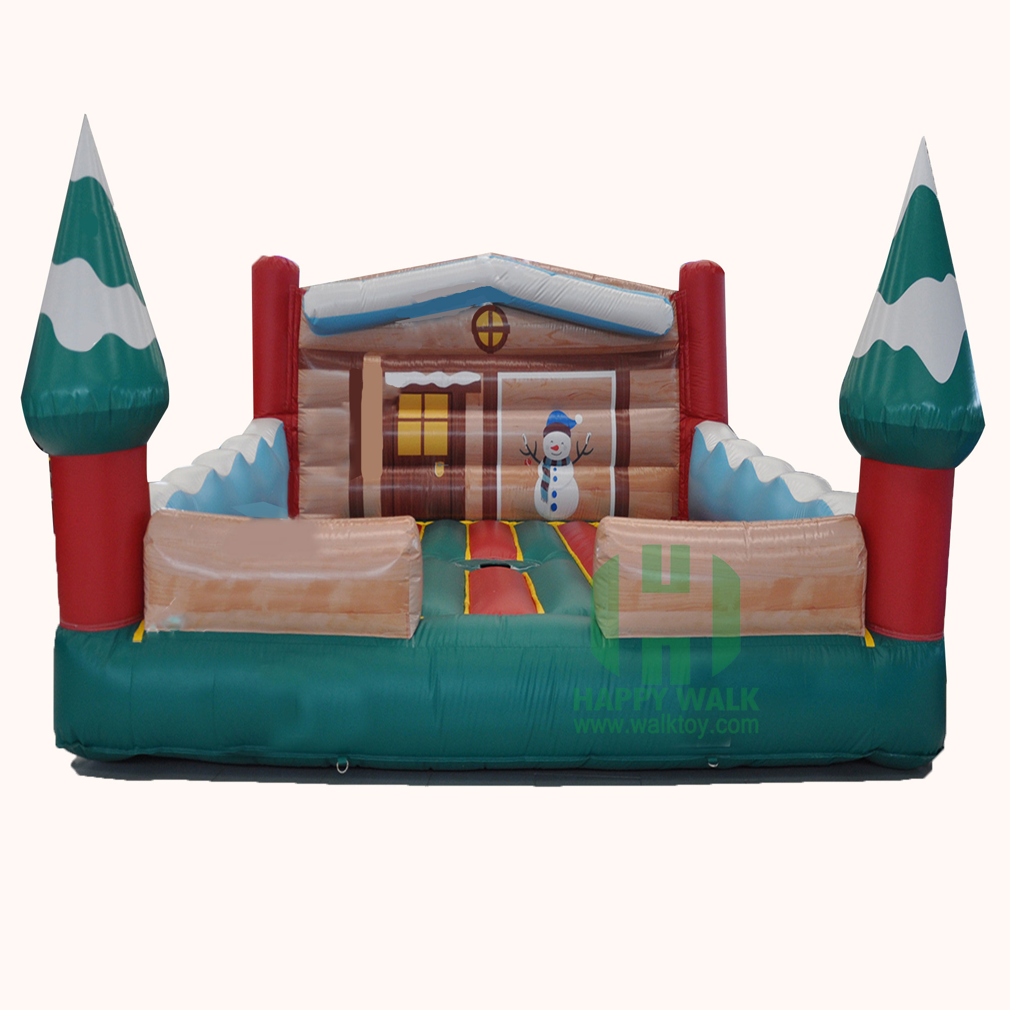 Happy Island Commercial New design Christmas theme cheap inflatable castle durable bouncy castle house for kids for sale