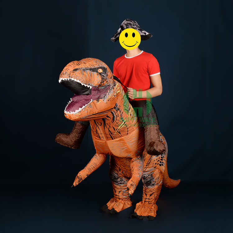 Newest Christmas Riding Inflatable t rex Costume Halloween Jurassic Park Walking Dinosaur Inflatable Costumes