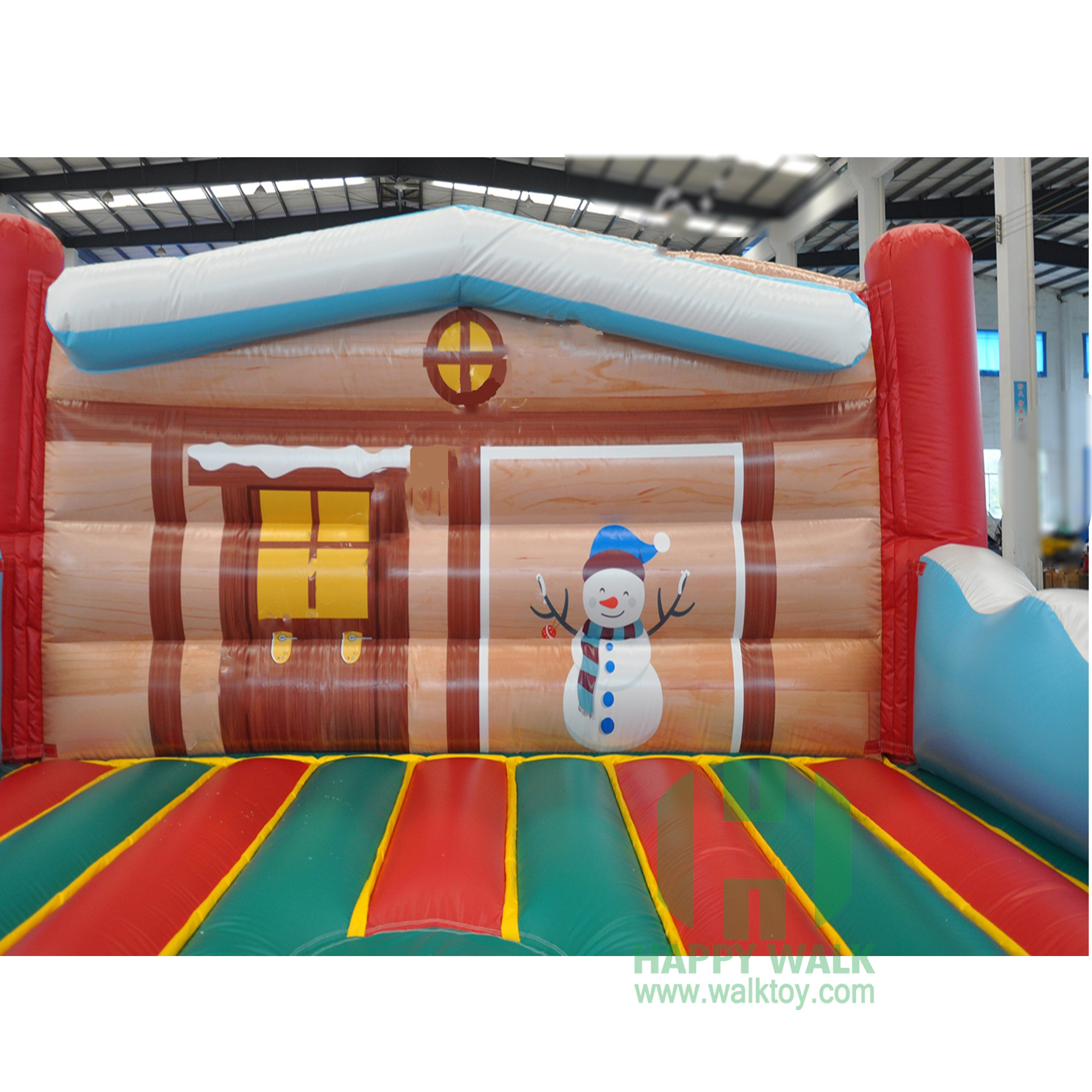 Happy Island Commercial New design Christmas theme cheap inflatable castle durable bouncy castle house for kids for sale