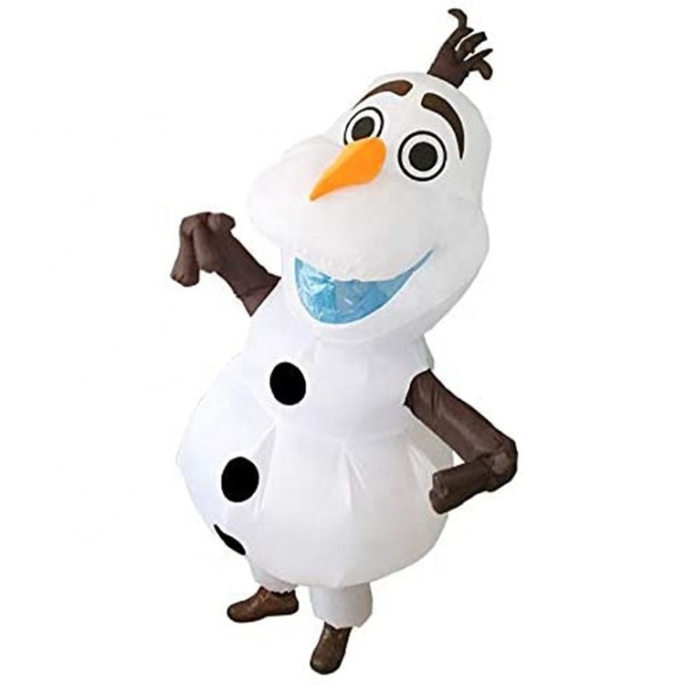 Cute Unisex Halloween Christmas New Year Cosplay Suit Inflatable Snowman Olaf Costume