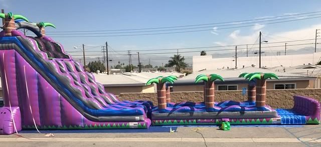 Commercial Inflatable Purple Toboggan Slip N Slide Water Slide For Sale