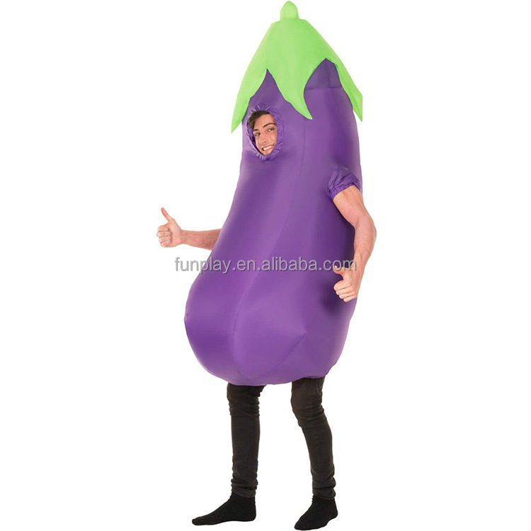 Funny cosplay Halloween party dress plant costume inflatable eggplant costumes for adult