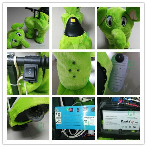 Coin Operated Hot Sale 12V Battery Drive Electric Motorized Plush Animal Kiddie Ride For Mall Rental