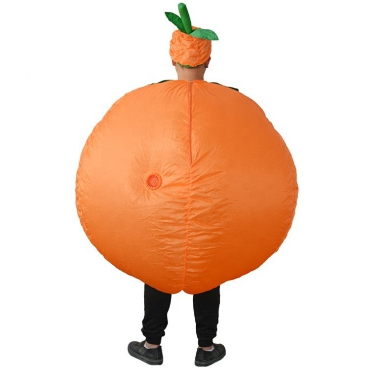 Hot sale plush vegetable fruit inflatable pumpkin costume for adults