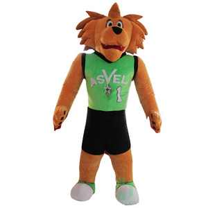 Hi Happy Island plush customized sport lion mascot costume funny walking costumes for sale