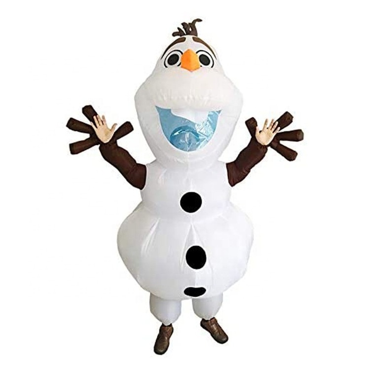 Cute Unisex Halloween Christmas New Year Cosplay Suit Inflatable Snowman Olaf Costume