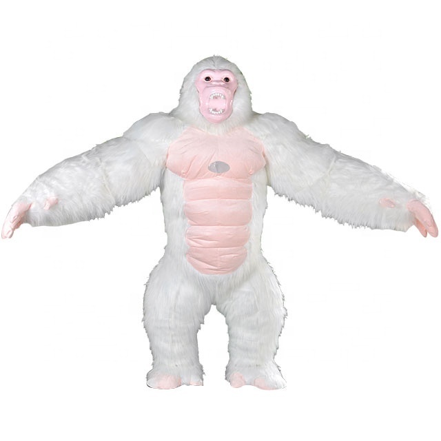 high quality CE/ASTM 2.6 meter custom white realistic inflatable gorilla costume for adult