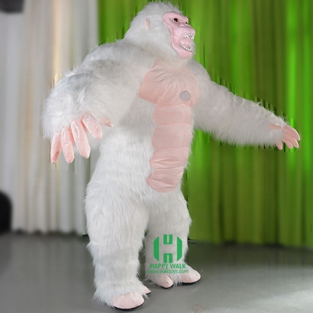 high quality CE/ASTM 2.6 meter custom white realistic inflatable gorilla costume for adult